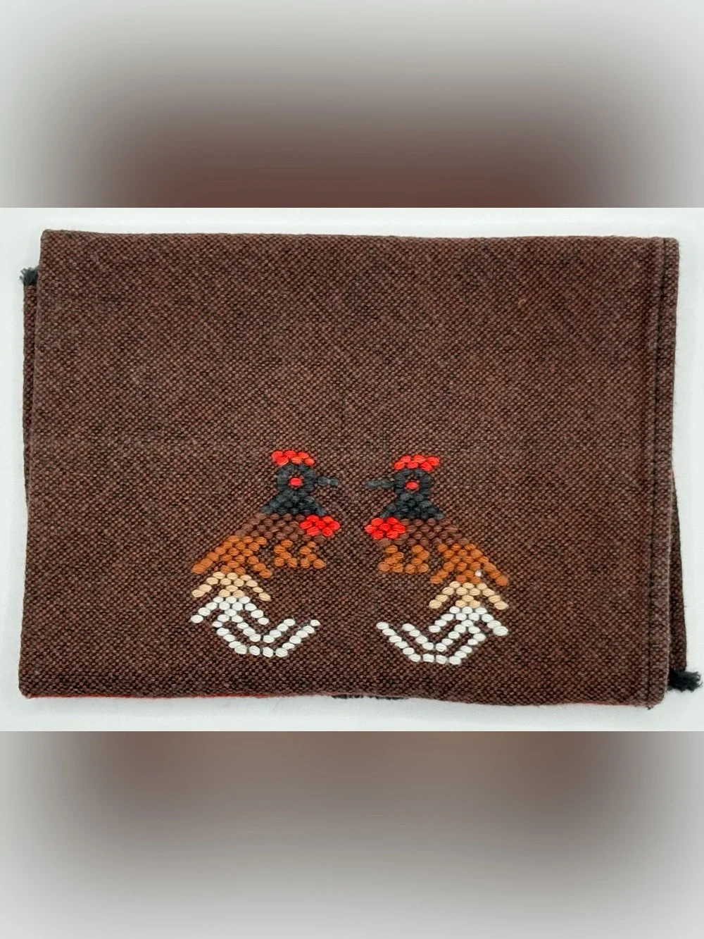 Vintage Set of 8 Woven Cotton Napkins: Retro Rooster Design